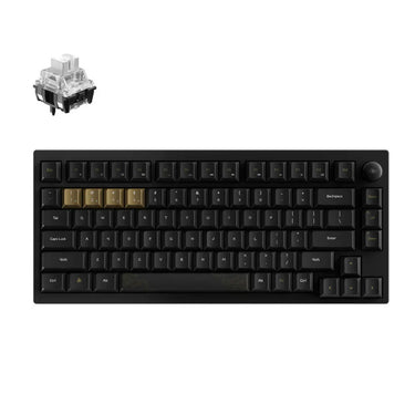 Keychron black myth wukong wireless mechanical keyboard standard edition (zwart, us lay-out (qwerty), ttc bluish white, 75%, rgb leds, non-shine-through pbt, hot swap, usb-c | 2.4 ghz | bluetooth 5.1)