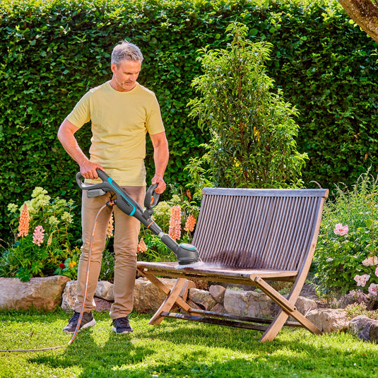 Gardena aquabrush compact accu-multireiniger 02 18v p4a solo vloerreiniger (grijs turquoise, 14840-55, power for all alliance, accu en lader niet inbegrepen)