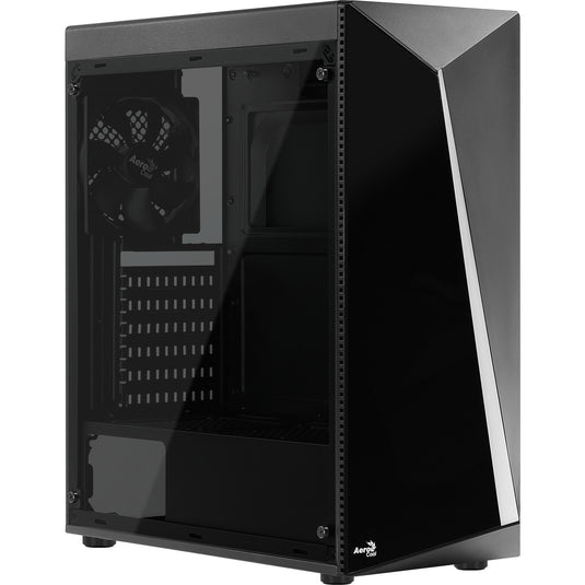 Aerocool shard midi tower behuizing (zwart | 3x usb-a | rgb | window)