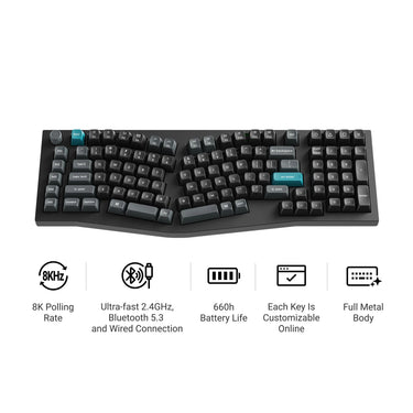 Keychron q13 ultra-p1 8k wireless custom mechanical keyboard (wit, us lay-out (qwerty), silk pom red, 96%, rgb, hot swap, 8k, 2.4 ghz | bluetooth 5.2 | usb-c)