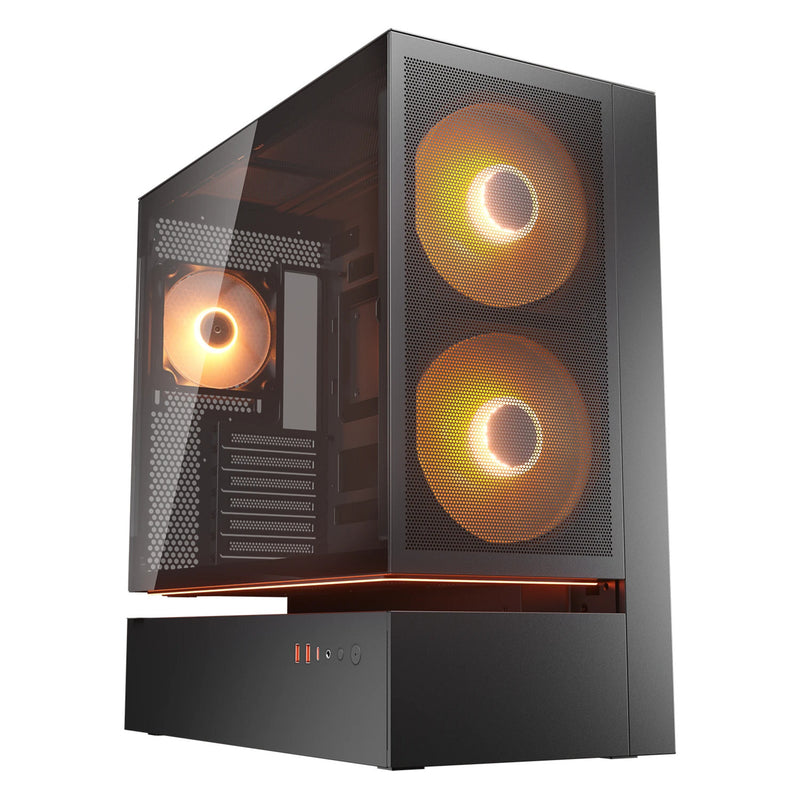 Load image into Gallery viewer, Cougar cfv235 mesh midi tower behuizing (zwart | 2x usb-a | 1x usb-c | rgb | tempered glass)
