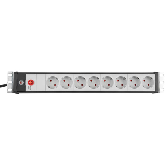 Brennenstuhl premium-line 19 contactdoosstrip voor schakelkasten 8-voudig zw lichtgr 3m h05vv-f 3g1,5 19 -format