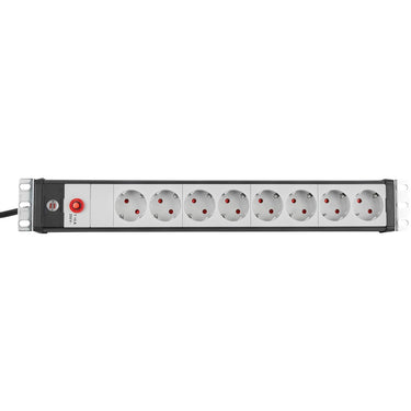 Brennenstuhl premium-line 19 contactdoosstrip voor schakelkasten 8-voudig zw lichtgr 3m h05vv-f 3g1,5 19 -format