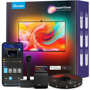 Govee h6199 dreamview t1 tv achtergrondverlichting sfeerverlichting (5 meter, rgbic, wifi, bluetooth, voor 75 - 85 inch tv's)