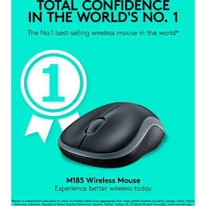 Logitech wireless mouse m185 (rood, retail)