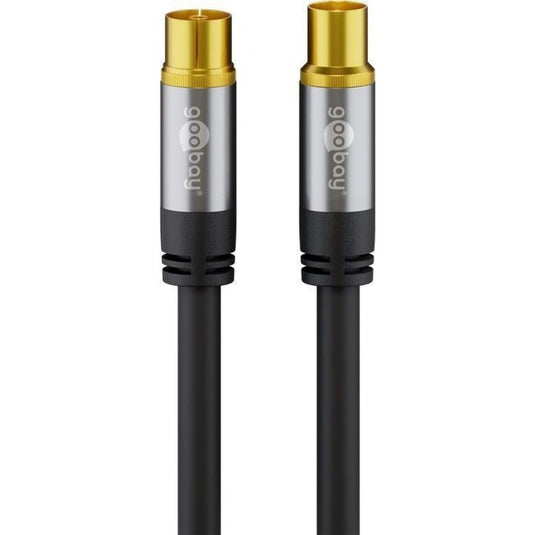 Goobay tv antennekabel (zwart, 10 meter, 135 db)
