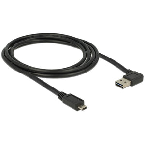 Delock easy-usb-a 2.0 male > easy-usb micro-usb-b 2.0 male kabel (zwart, 2 meter)