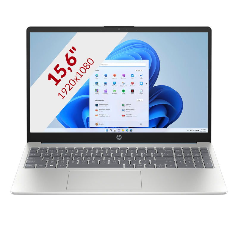 Load image into Gallery viewer, Hp 15-fd1251ndx 15.6 laptop (zilver blauw | core 5 120u | intel graphics | 8 gb | 512 gb ssd)
