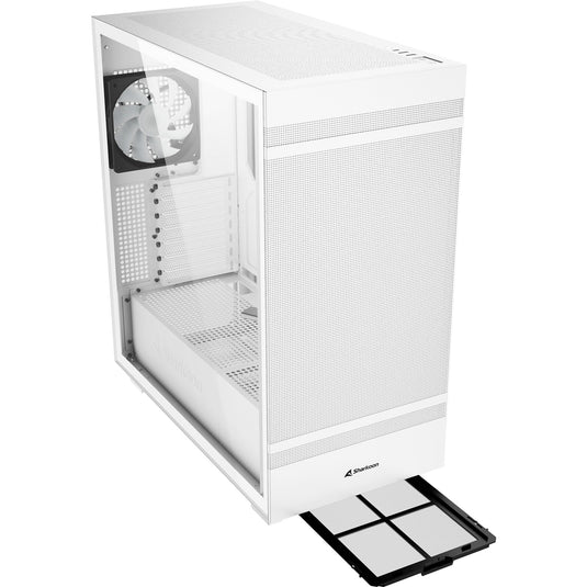 Sharkoon rebel c50 white rgb midi tower behuizing (wit | 2x usb-a | 1x usb-c | rgb | tempered glass)