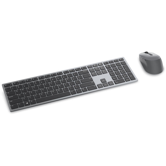 Dell premier multi-device draadloos toetsenbord en draadloze muis - km7321w desktopset (grijs, us lay-out (qwerty), 100%, bluetooth 5.0, dpi:1000 - 4000)