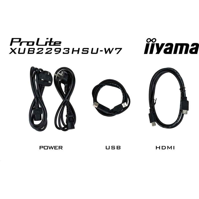 Load image into Gallery viewer, Iiyama prolite xub2293hsu-w7 21.5 monitor (wit (mat), hdmi, displayport, 2x usb-a)
