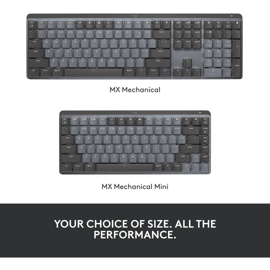 Logitech mx mechanical mini, toetsenbord (zwart grijs, us-international, gl tactile, bluetooth low energy)
