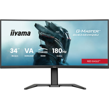 Iiyama g-master red eagle gcb3484wqsu-b1 34 curved ultrawide gaming monitor (zwart, 2x hdmi, displayport, 2x usb-a, usb-b, 2x usb-c, 180 hz)