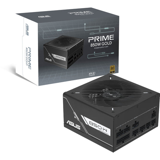 Asus prime gold black edition modulaire 850 watt voeding (zwart, 1x 12v-2x6, 3x pcie)