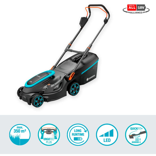 Gardena powermax 37 36v p4a ready-to-use - accu grasmaaier - 37 cm - incl. 2 accu?s