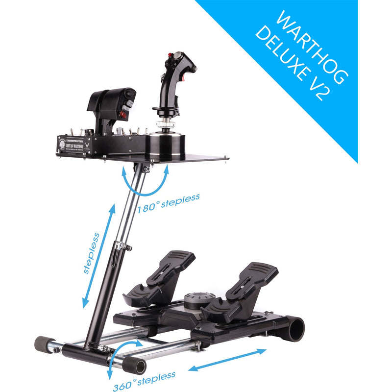 Load image into Gallery viewer, Wheel stand pro deluxe v2 thrustmaster hotas warth houder (zwart, voor thrustmaster hotas warthog, saitek x-55, x52, pro en x65)
