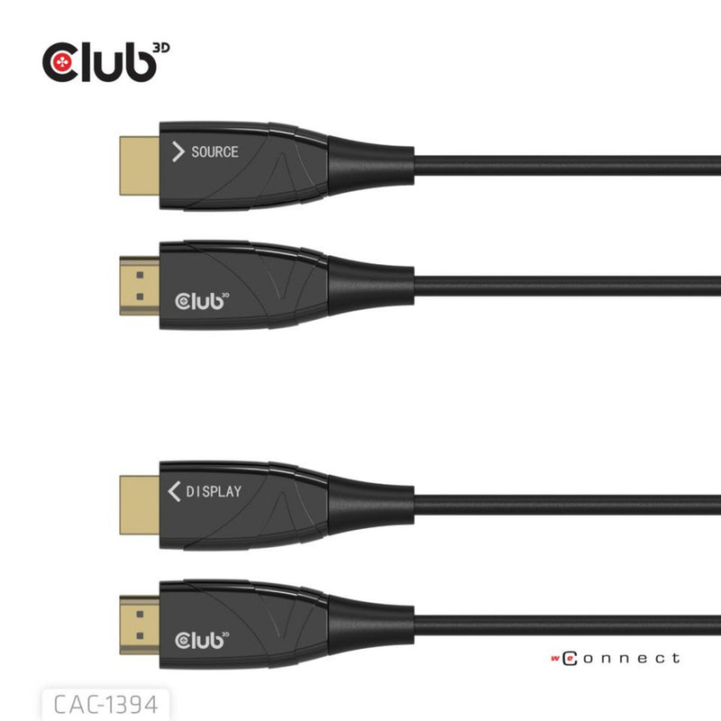 Afbeelding laden in galerijviewer, Club 3d hdmi hybrid aoc cable 8k60hz 4k120hz, 100 m kabel (zwart)
