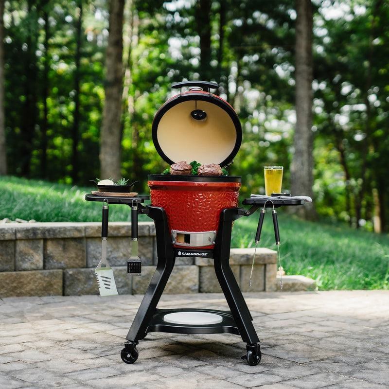 Load image into Gallery viewer, Kamado joe joe jr®-kar met zijtafels barbecuewagen (zwart)
