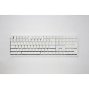 Ducky zero 6108 pure white rgb mechanisch gaming toetsenbord (wit, us lay-out (qwerty), cherry mx2a speed silver, 100%, rgb leds, double-shot pbt, hot swap, 2.4ghz | bluetooth | usb-c)