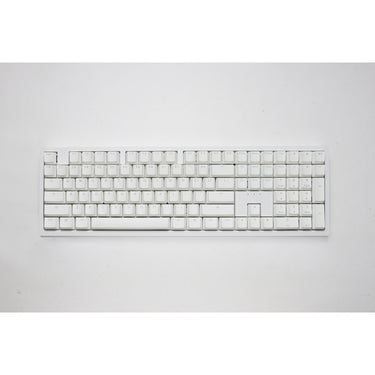 Ducky zero 6108 pure white rgb mechanisch gaming toetsenbord (wit, us lay-out (qwerty), cherry mx2a speed silver, 100%, rgb leds, double-shot pbt, hot swap, 2.4ghz | bluetooth | usb-c)