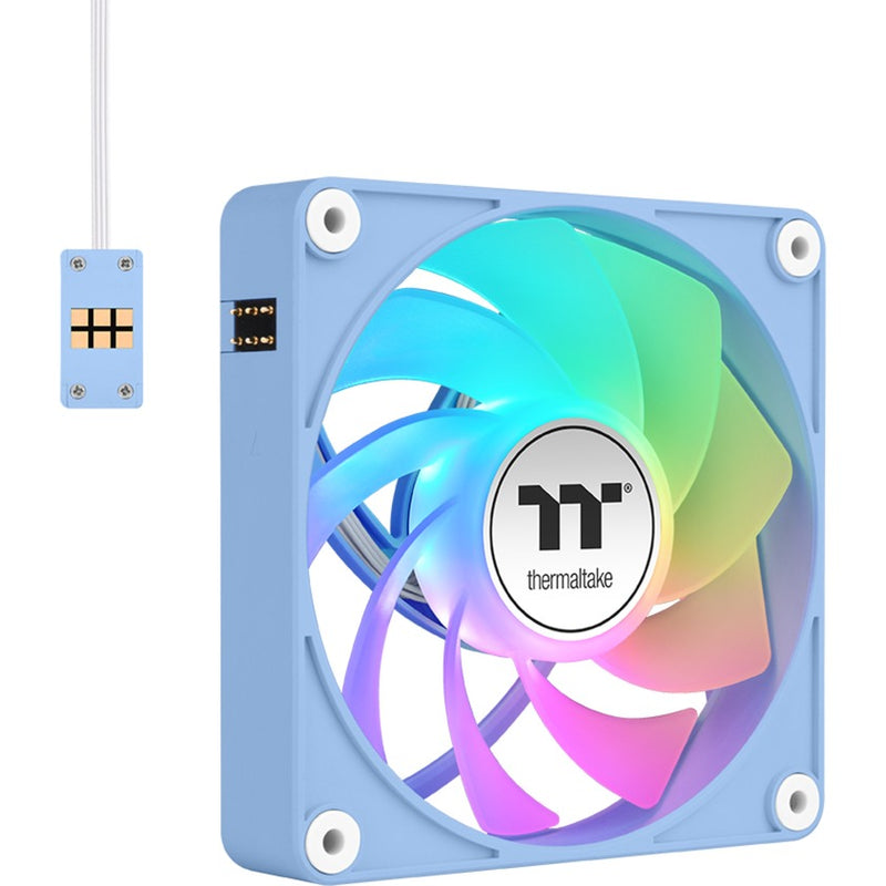 Load image into Gallery viewer, Thermaltake ct120 ex reverse argb sync pc cooling fan hydrangea blue (3-fan pack) case fans (lichtblauw, 3 stuks, 120 x 120 x 25 mm, pwm)
