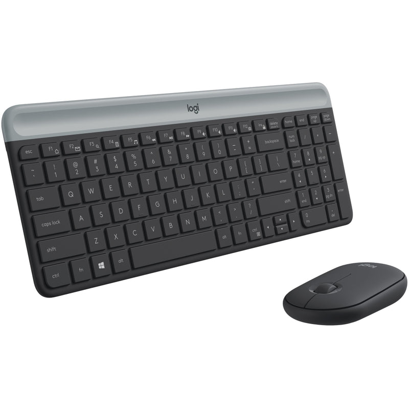 Load image into Gallery viewer, Logitech mk470 slim wireless keyboard and mouse combo , desktopset (zwart, us-international, scissor switches, 1000 dpi)
