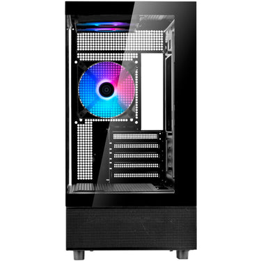 Silverstone lucid 04 mini tower behuizing (zwart | 2x usb-a | 1x usb-c | rgb | tempered glass)