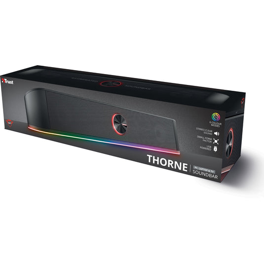 Trust gxt 619 thorne rgb illuminated soundbar (zwart, rgb led)