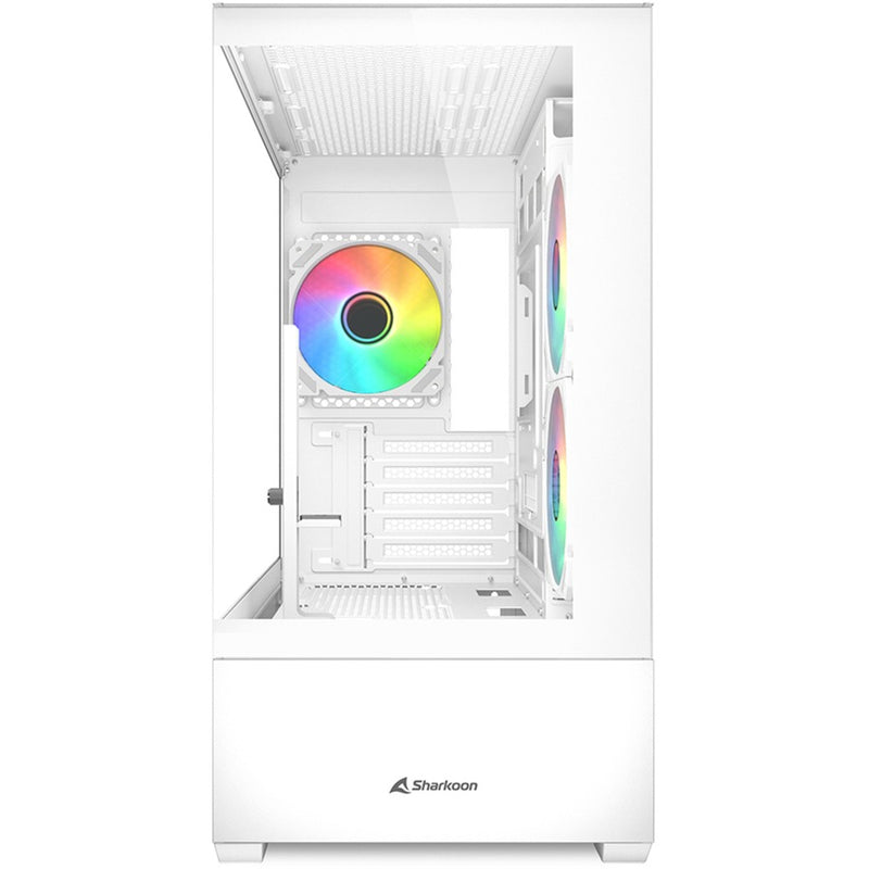 Load image into Gallery viewer, Sharkoon mk6 rgb mini tower behuizing (wit | 2x usb-a | 1x usb-c | rgb | tempered glass)
