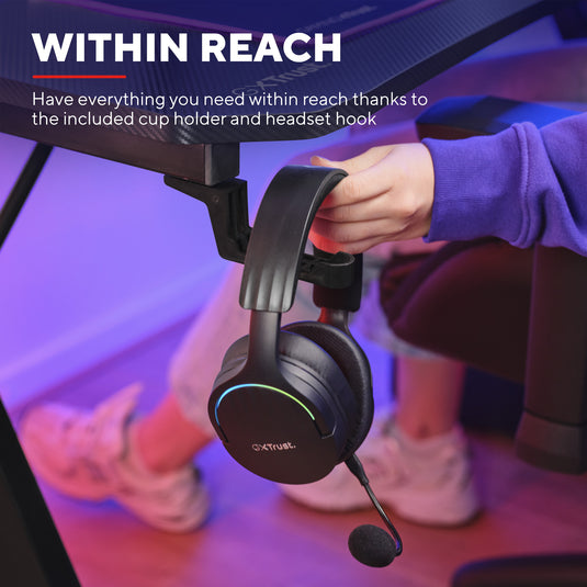 Trust gxt 712 dynamus gamingtafel gaming desk (zwart)