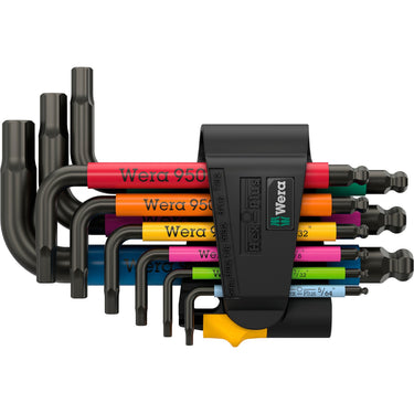 Wera 950 9 hex-plus multicolour imperial 3 stiftsleutelset, blacklaser (zwart, 9‑delig)