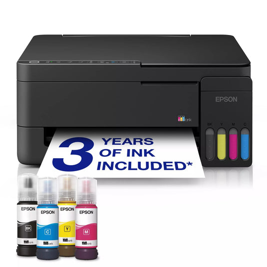 Epson ecotank et-2912 all-in-one inkjetprinter (zwart, scannen, kopiëren, wi-fi, inclusief tot 3 jaar inkt, c11cl62406)