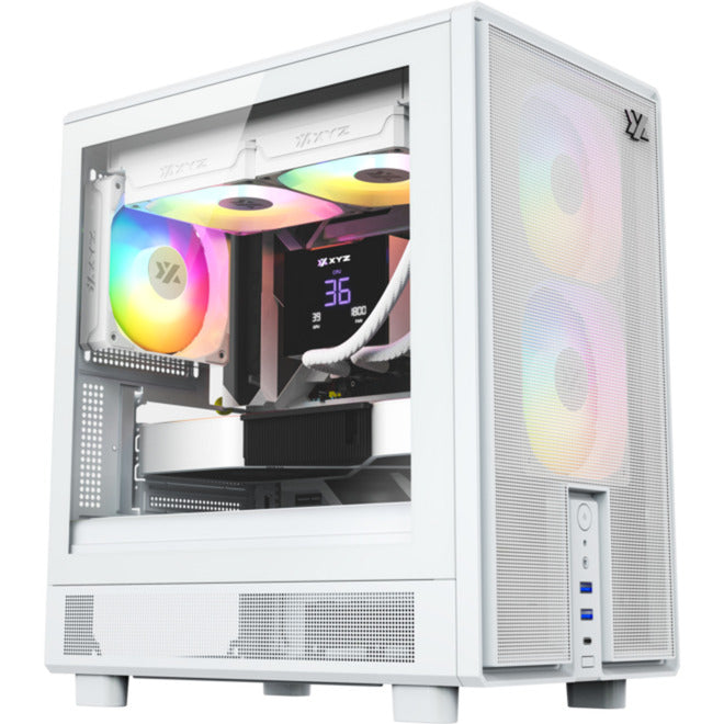 Afbeelding laden in galerijviewer, Xyz pc gear atom midi tower behuizing (wit | 2x usb-a | 1x usb-c | tempered glass)
