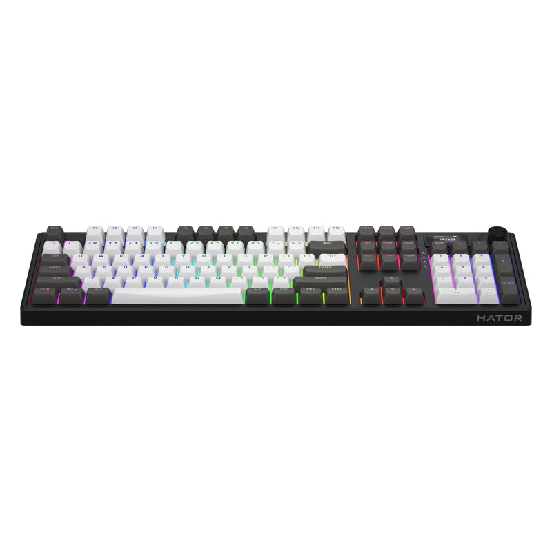 Load image into Gallery viewer, Hator skyfall pro wireless rgb mechanisch gaming toetsenbord (zwart, us lay-out (qwerty), hator aurum vanilla silent, 100%, rgb, double-shot pbt, hot-swap, 2.4ghz bluetooth usb-c)
