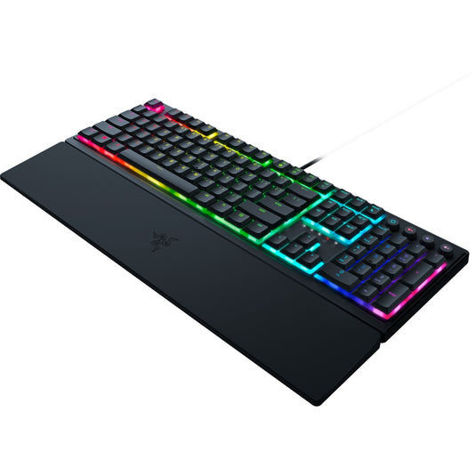 Razer ornata v3 low profile rgb mechanisch gaming toetsenbord (zwart, us lay-out (qwerty), hybrid-mecha-membrane, 100%, rgb leds, abs)