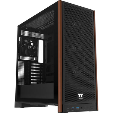 Thermaltake s370 ws midi tower behuizing (zwart | 2x usb-a | 1x usb-c | tempered glass)