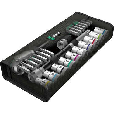 Wera 8100 sc 6 zyklop speed-ratelset, 1 2 -aandrijving gereedschapsset (zwart groen, 28-delig)