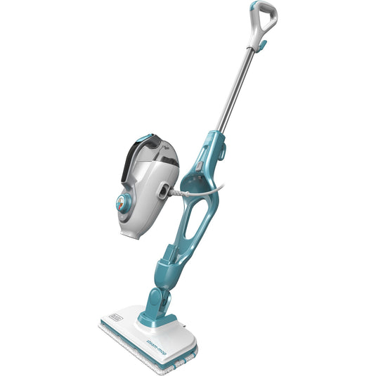 Black+decker fsmh1321 1600w steam-mop met 6 accessoires stoomreiniger (wit blauwgrijs)
