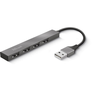 Trust halyx aluminium 4-port mini usb hub usb-hub (aluminium)