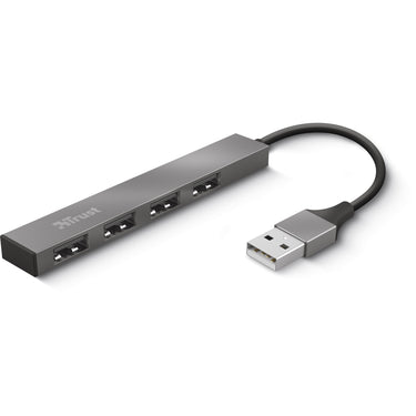 Trust halyx aluminium 4-port mini usb hub usb-hub (aluminium)