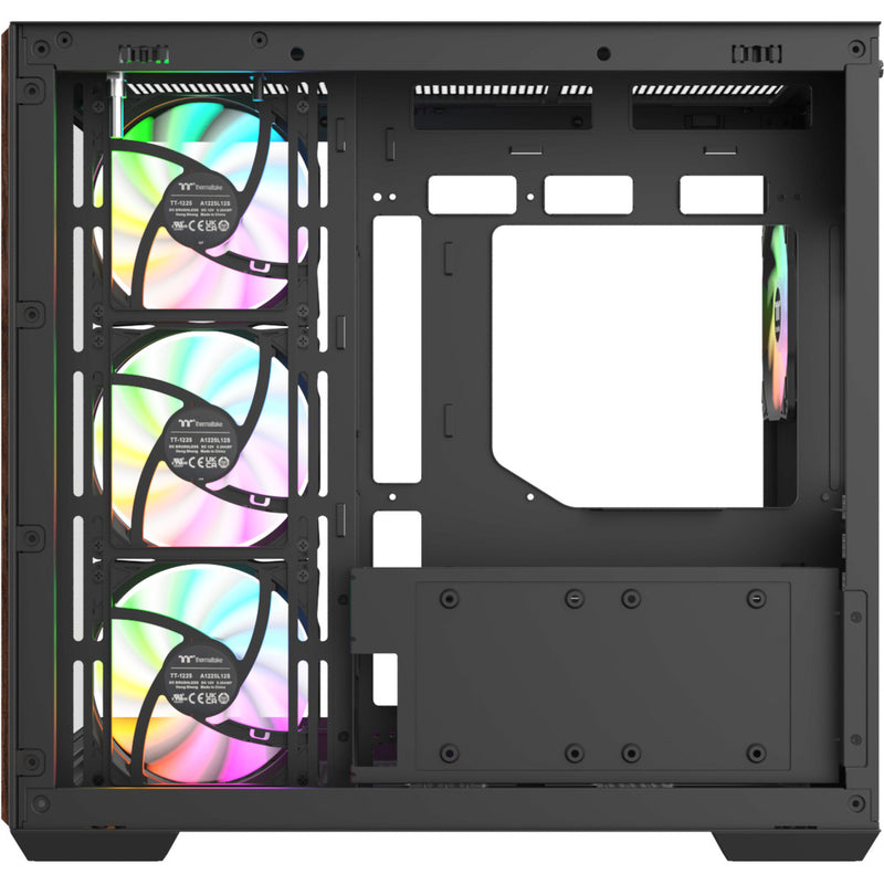 Load image into Gallery viewer, Thermaltake view 380 ws argb midi tower behuizing (zwart houtkleur | 2x usb-a | 1x usb-c | rgb | tempered glass)
