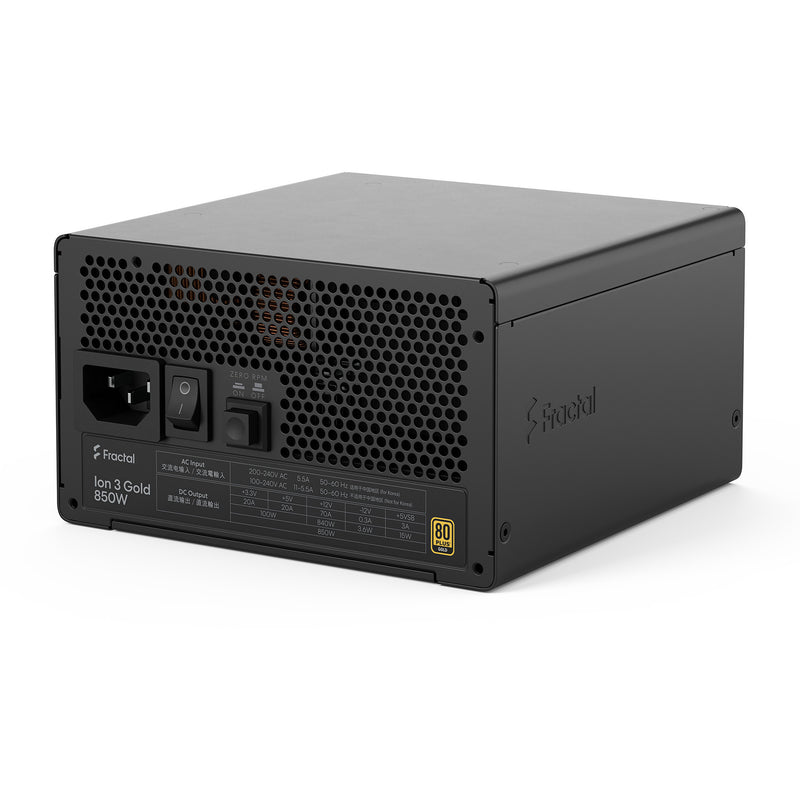 Afbeelding laden in galerijviewer, Fractal design ion gold 3 modulaire 850 watt voeding (zwart, 1x 12v-2x6, 3x pcie)

