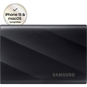 Samsung portable t9 2 tb externe ssd (zwart, mu-pg2t0b eu, usb-c 3.2 (20 gbit s))