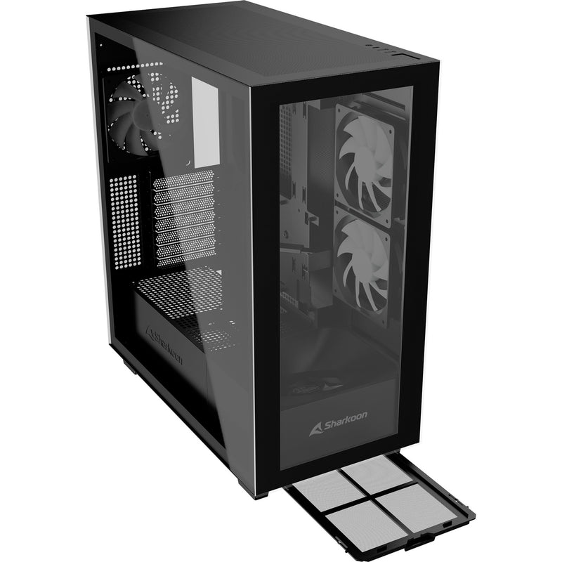 Load image into Gallery viewer, Sharkoon rebel c60 rgb midi tower behuizing (zwart | 2x usb-a | 1x usb-c | rgb | tempered glass)
