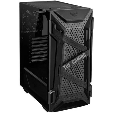 Asus tuf gaming gt301 midi tower behuizing (zwart | 2x usb-a | rgb | tempered glass)