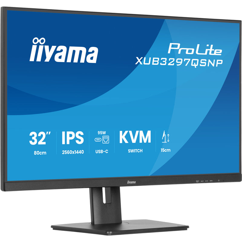 Load image into Gallery viewer, Iiyama prolite xub3297qsnp-b1 32 monitor (zwart, hdmi, 2x displayport, 2x usb-a, 2x usb-c, rj-45)
