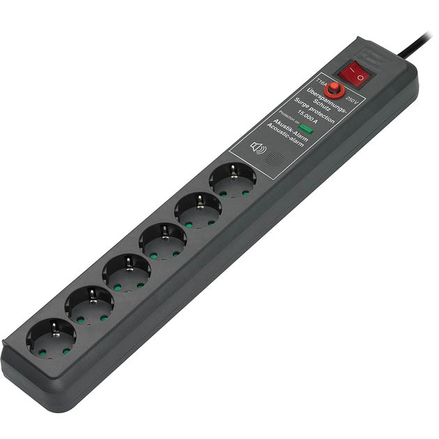 Load image into Gallery viewer, Brennenstuhl secure-tec 19500a +surge protection 6x stekkerdoos (antraciet, 1159540376, voor 6 stekkers)
