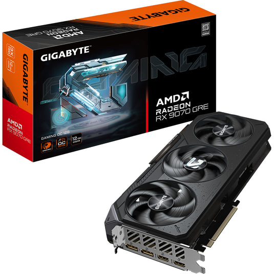 Gigabyte radeon rx 9070 gre gaming oc 12g grafische kaart (zwart, 2x displayport 2.1a, 2x hdmi 2.1b, rdna4)