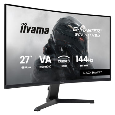 Iiyama g-master black hawk g2471hs-b1 27 curved gaming monitor (zwart, hdmi, displayport, 2x usb, 144 hz)