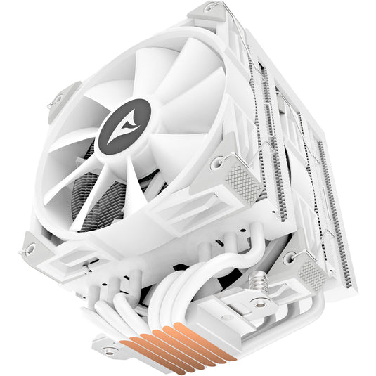 Sharkoon a60 rgb cpu-koeler (wit, 4-pins pwm fan-connector)